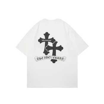 Hip Hop Streetwear Cross Graphic T-shirt Cotton Casual 2