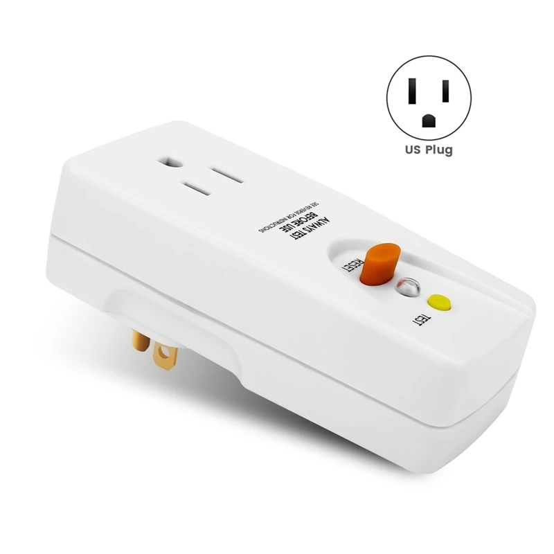 Адаптер GFCI 15 А 3 зубца с заземлением водонепроницаемая вилка прерыватель цепей