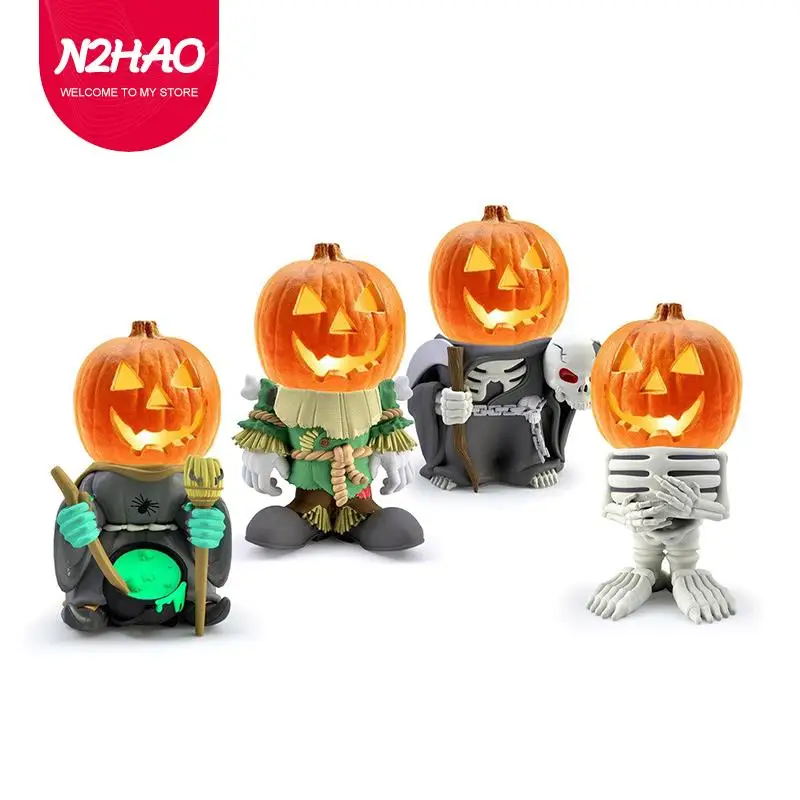 

1pcs Pumpkin Lantern Resin Oranments Pumpkin Garden Ornament Decoration Glowing Small Pumpkin Head Resin Crafts Halloween Gifts