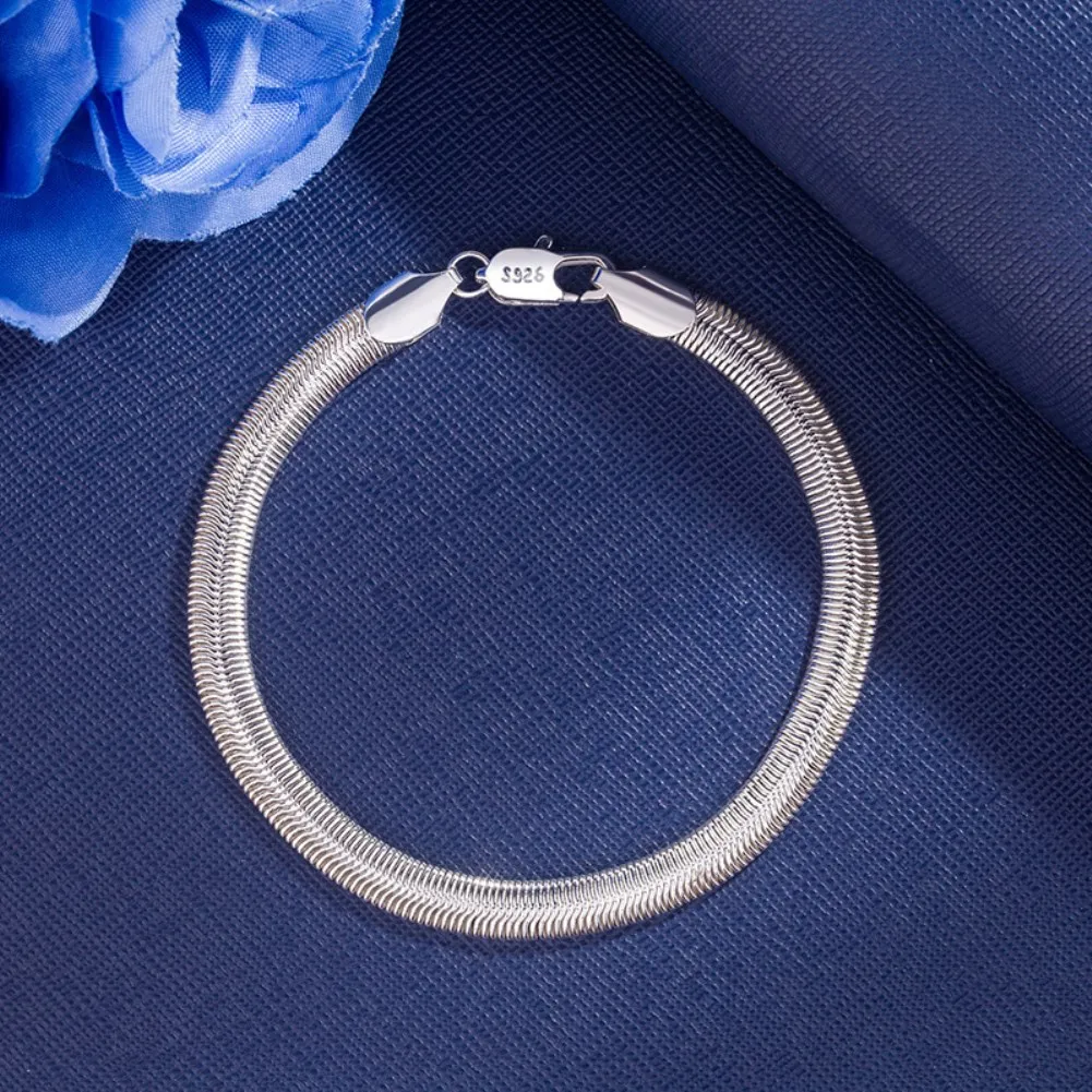 

Женский мягкий браслет из серебра 925 пробы, 6 мм