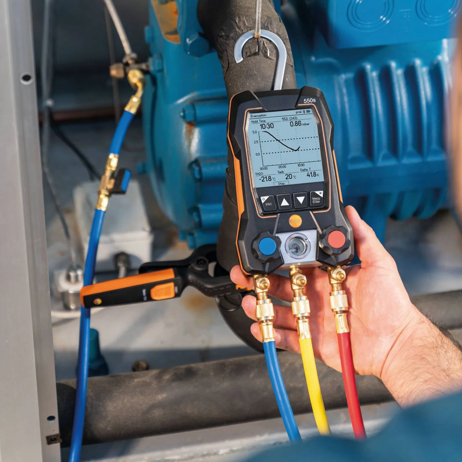 Testo550s умный цифровой коллекторный манометр для охлаждения с зажимом Bluetooth