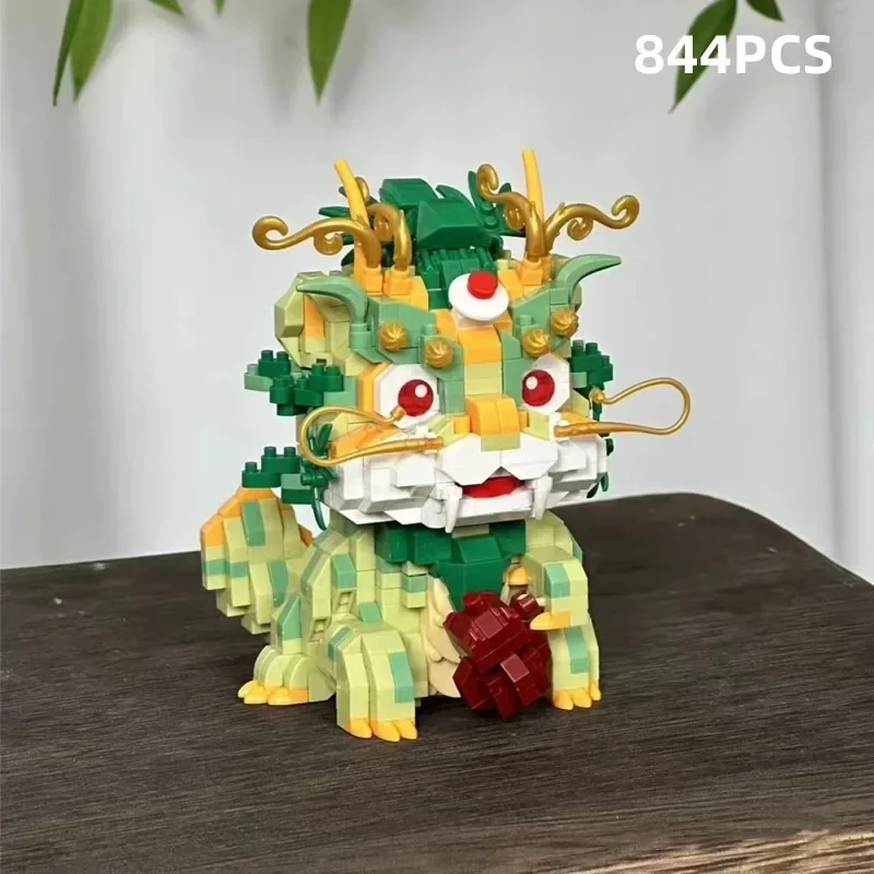 Китай благоприятный зверь BALODY Год Дракона строительные блоки Цинлун храбрые