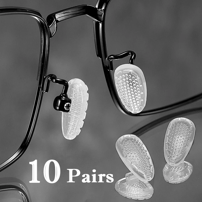 

10 пар Мягкие силиконовые носоупоры для очков воздушная камера очки Нескользящие прозрачные винтовые носоупоры аксессуары для очков