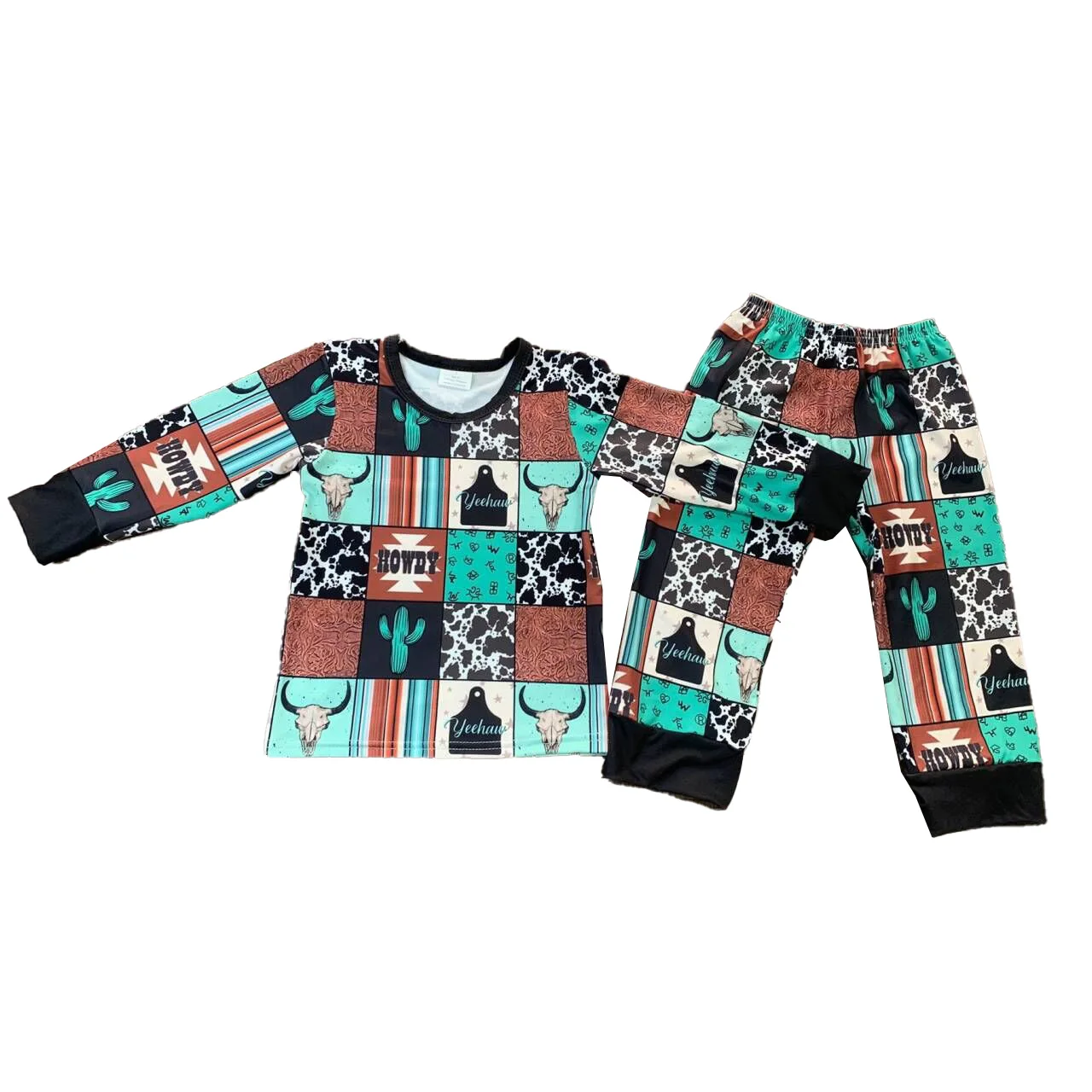 Бутик Хэллоуин пижамы Outftis для мальчиков ночная рубашка с западными привидениями