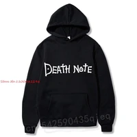 anime men women hoodies solid color death note letter print hooded sweatshirt harajuku hip hop streetwear casual hoodie pullover