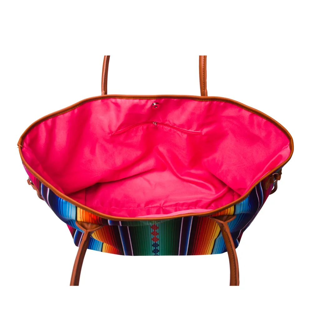 Rainbow Canvas Tote Bags Women Luxury Designer Personalization Shoulder Handbag Ladies Large Capacity Shopping Bags DOMIL1086