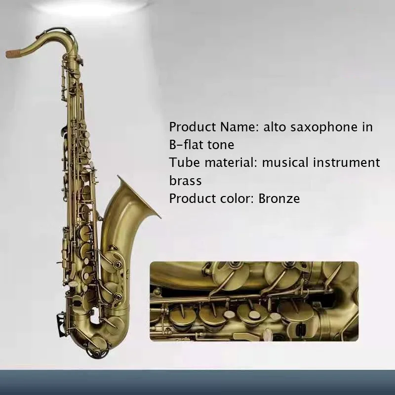 

Japanese Brand B-flat Tenor Bronze Musical Instrument with Mouthpiece, Saxophone Case, Playing Gloves, Tooth Pads