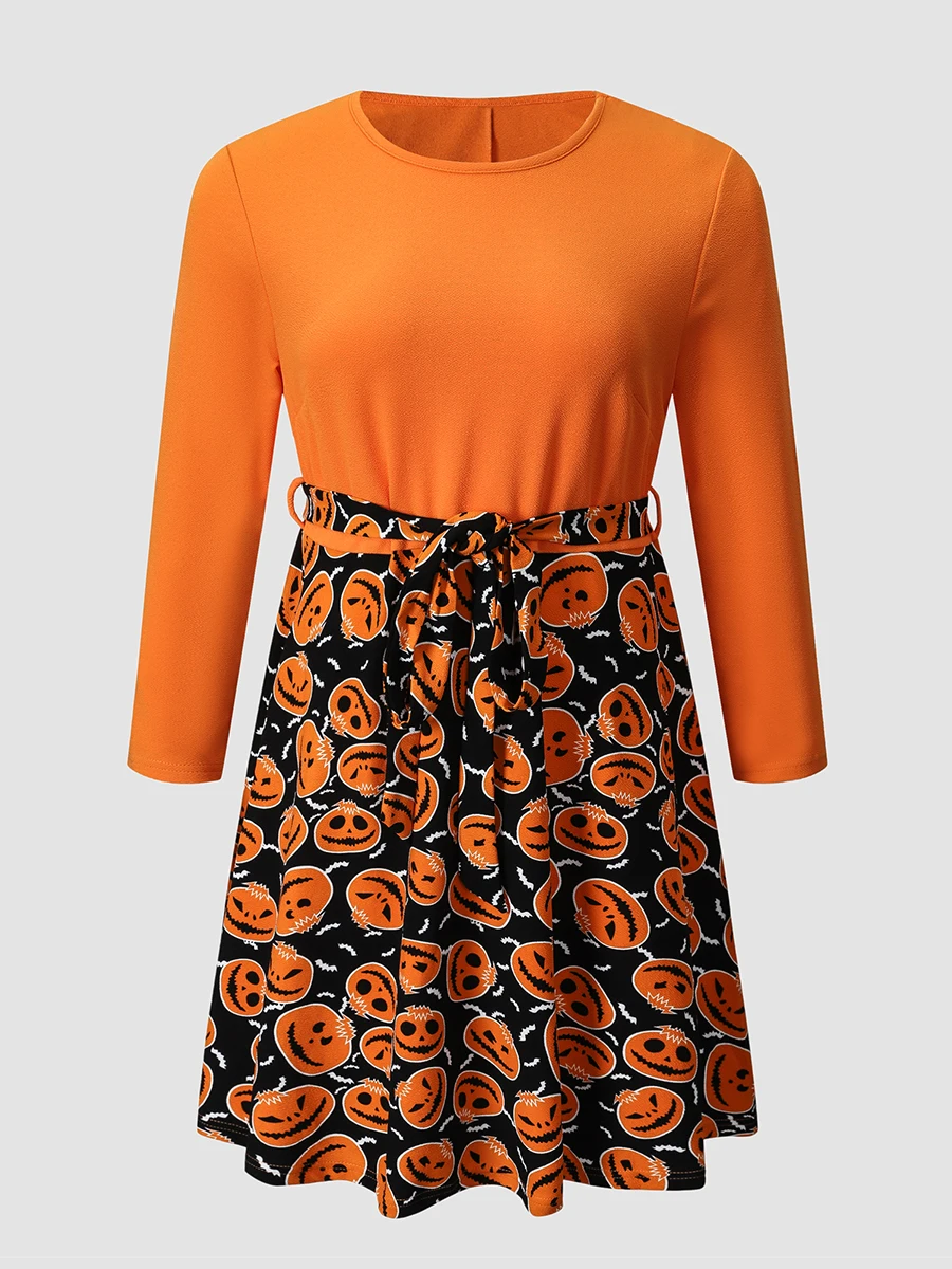 Платья для Хэллоуина Finjani, последняя модель платья с принтом головы тыквы оранжевого цвета, модные облегающие сексуальные женские вечерние платья