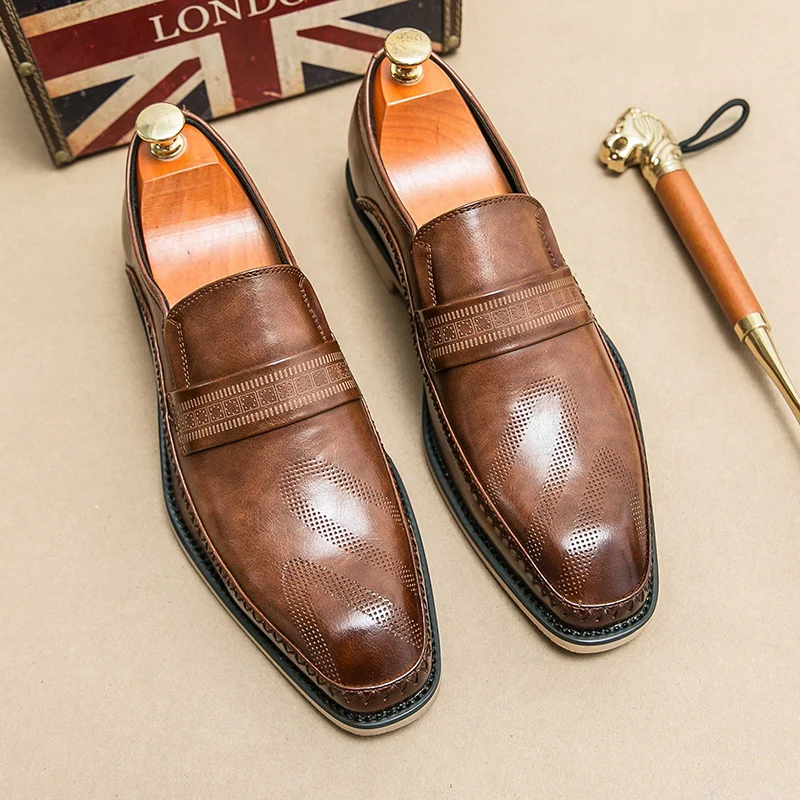 Туфли-Броги мужские деловые итальянские брендовые оксфорды кожа парикмахерские