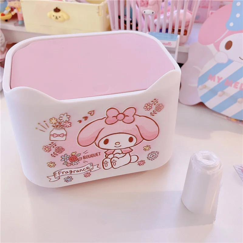 Милая настольная корзина для мусора Sanrio Kuromi Melody с откидной крышкой милая