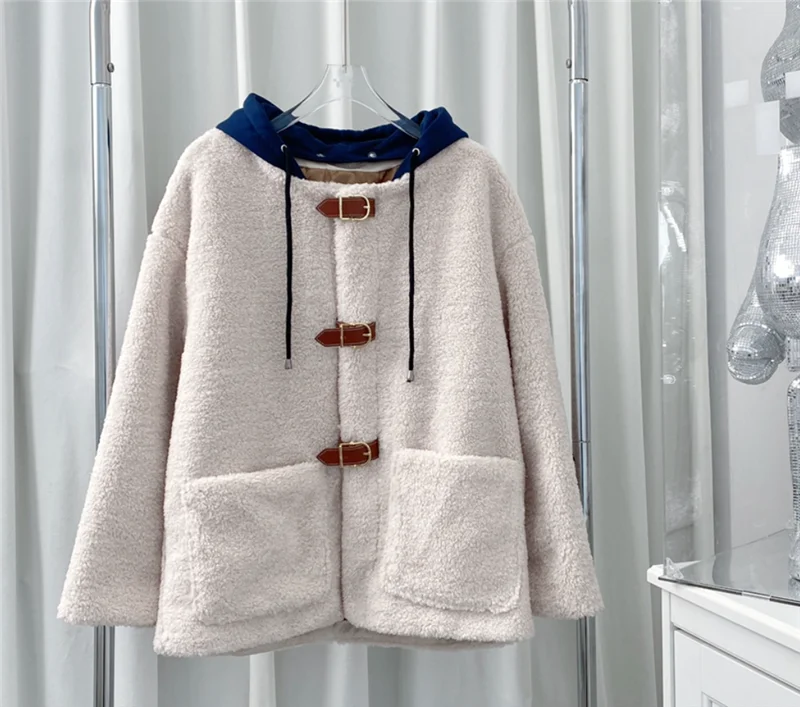 

Luxury Brand Designer Women Jacket Long Sleeve Coat Women Winter Jacket High Quality Fashion Women Jacket White Coat with Hat