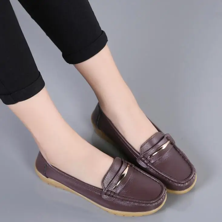 Новые женские туфли из натуральной кожи мокасины на плоской подошве лоферы