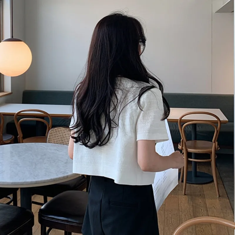 

Korean Chic Elegant round Neck Graceful Short Coat Women's Summer New French Style Chic Cardigan All-Match Top