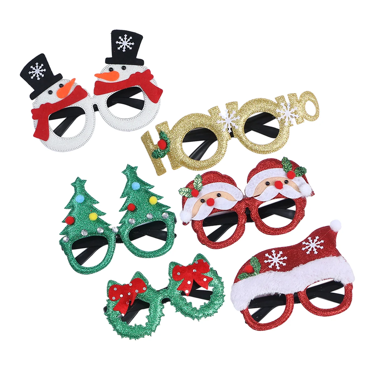 

6pcs Glasses Christmas Costume Novelty Party Glasses Christmas Tree Glasses Holiday Party Favors