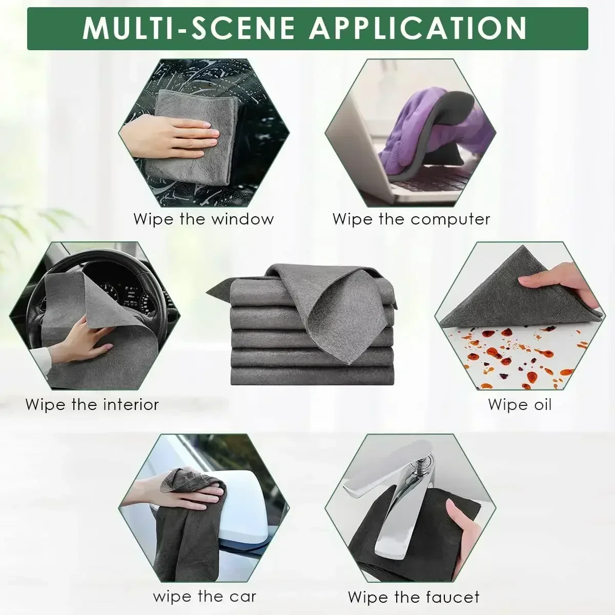 10/1 шт. утолщенные волшебные чистящие салфетки многоразовые тряпки из микрофибры