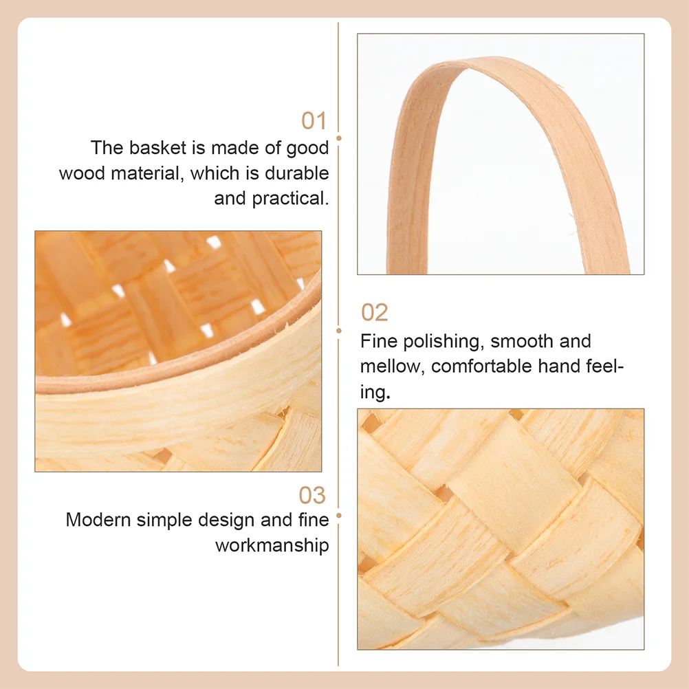 Маленькая деревянная корзина подарочные корзины для вечеринок мини-тканые с