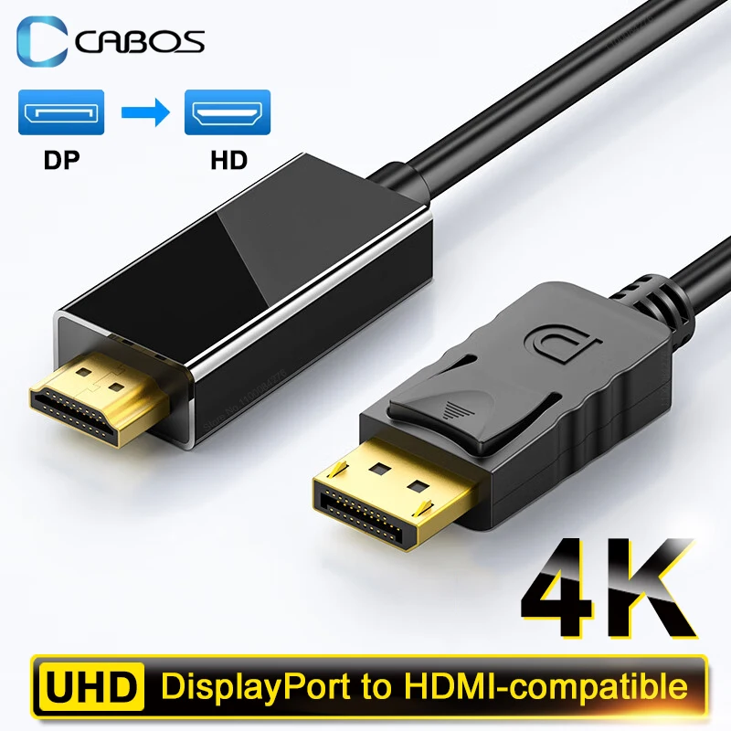 

DisplayPort to HDMI-Compatible Adapter Cable 4K For Monitor Laptop TV Box Projector Display Port DP Video Audio Converter Cable