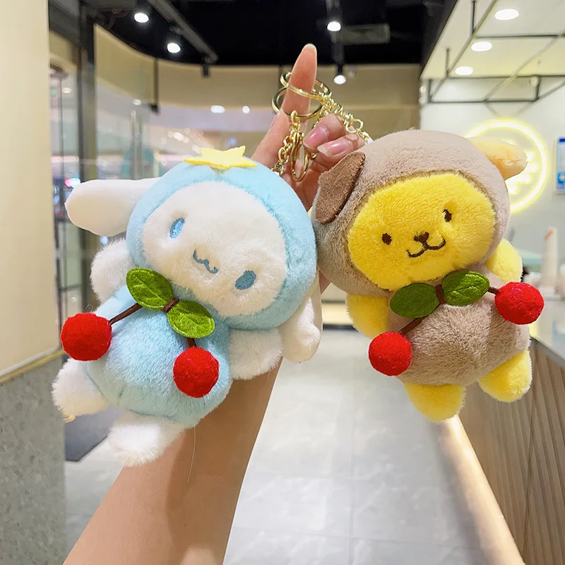 

Anime Sanrio Plush Keychain Kawaii My Melody School Bag Pendant Soft Hello Kitty Accesorios Cute Pacha Dog Plush Toy Kids Gifts
