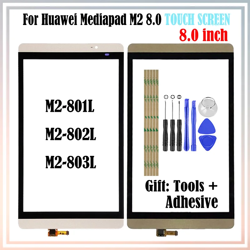 1 шт., новинка, 8,0 дюйма для Huawei Mediapad M2 8,0, Φ, внешний сенсорный ЖК-экран, стекло, дигитайзер, сенсор, замена
