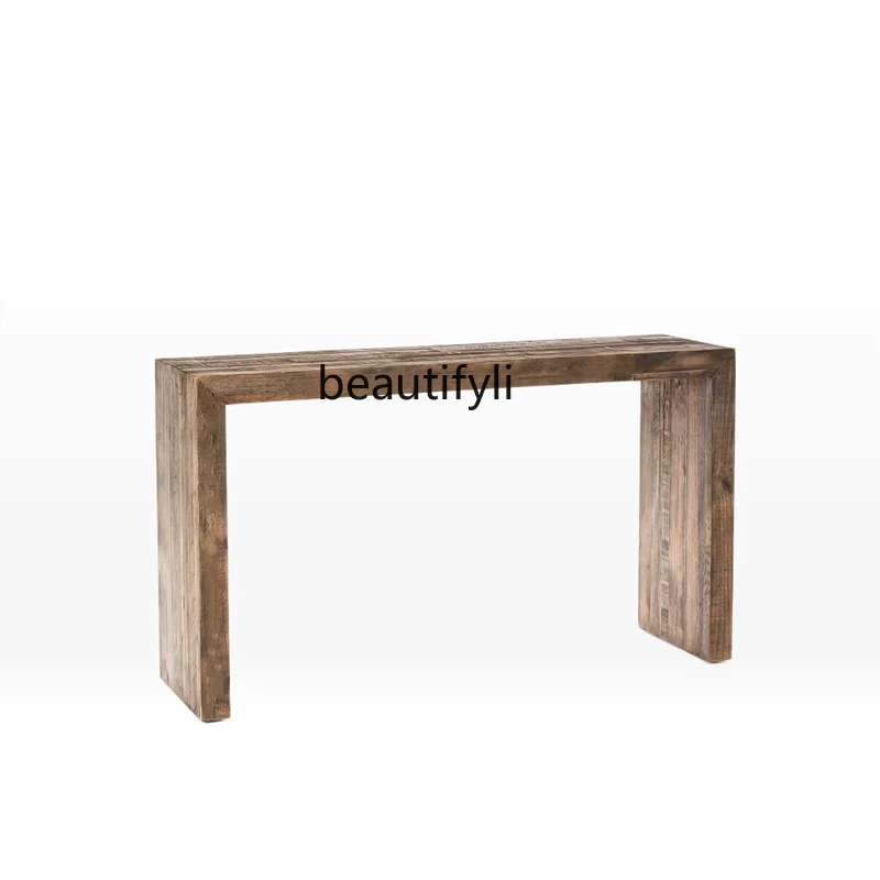 

yj Solid Wood Minimalist Log Partition Strip Several Wall Console Tables Side Desk Partition Altar