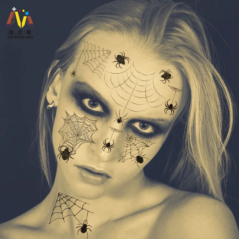 Временные тату-наклейки на Хэллоуин 5 шт. татуировки-пауки наклейки для боди-арта