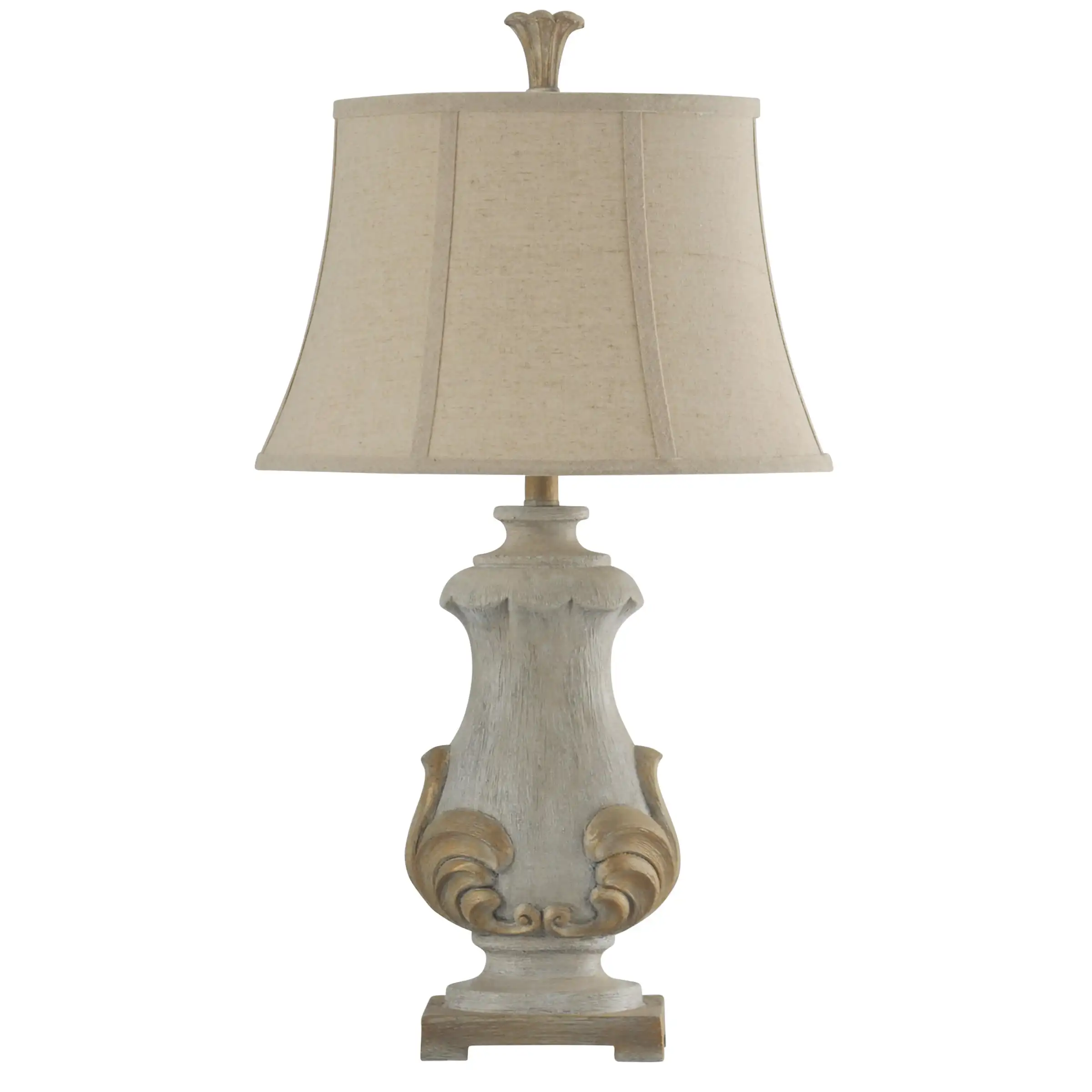 

Table Lamp - Chrystal Cream Finish - Beige Softback Fabric Shade