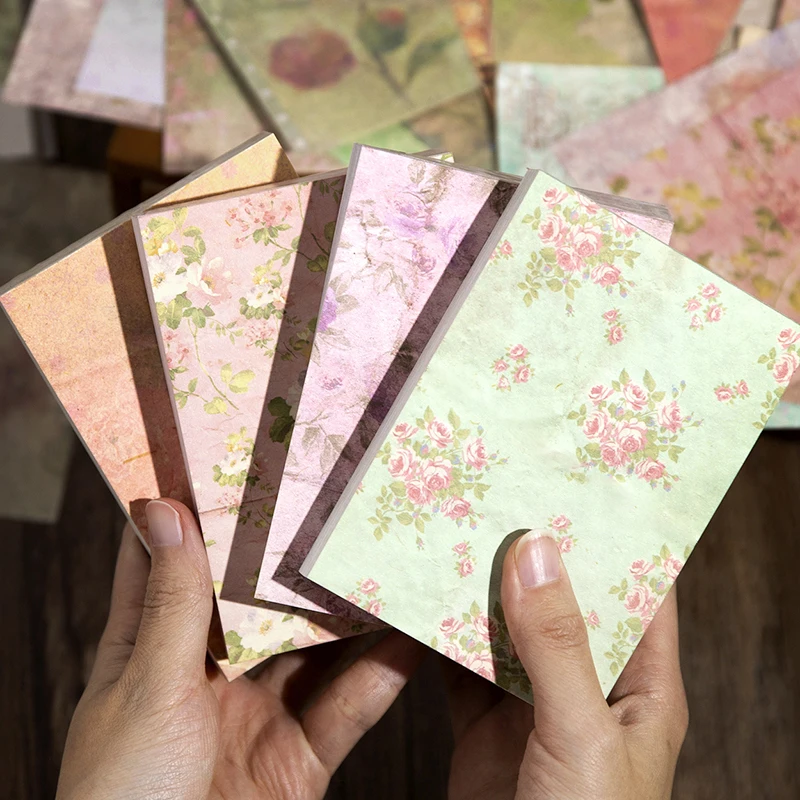 

100sheets Retro Decorative Material Paper Vintage Letter Flowers Papers Journal Deco Scrapbooking Collage Background Diary Craft