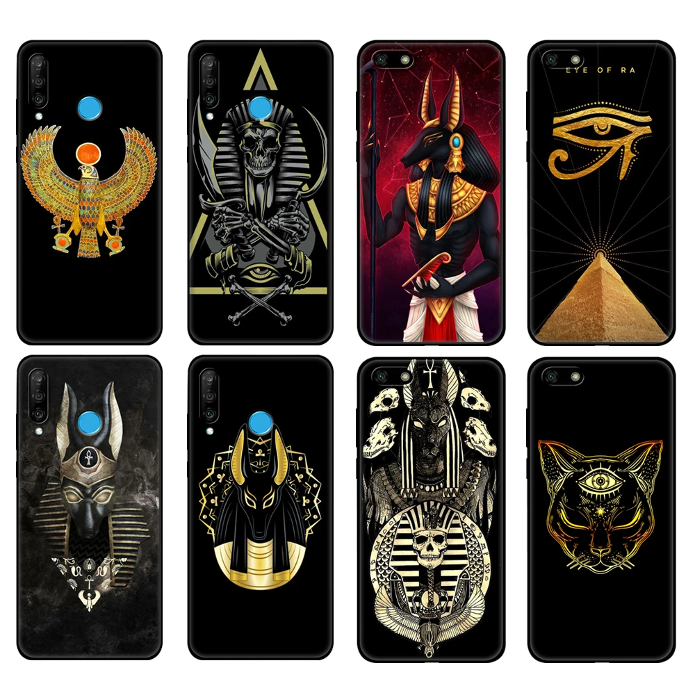 

Black tpu Case For Huawei Honor 20 Lite 10 10i 20S 30S 30 Case Honor 7A 5.45 7s 7C 5.7 Case Cover Egypt Nefertiti Anubis
