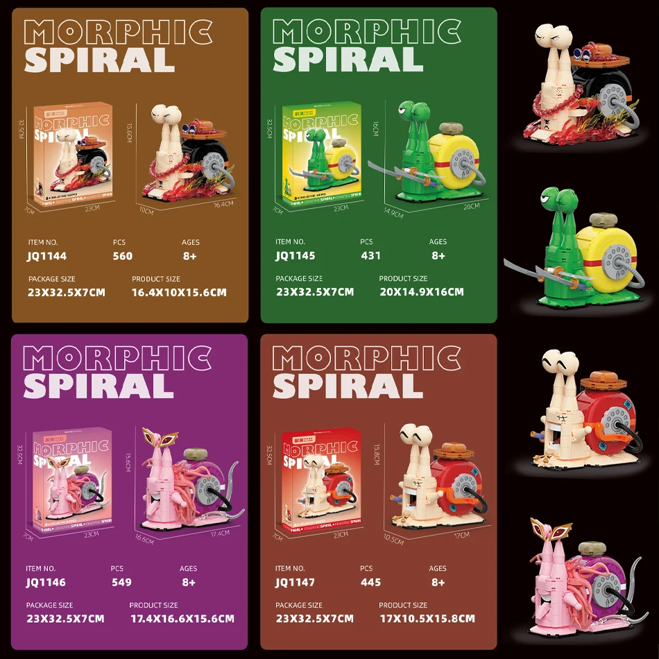 Фото Конструктор Kawaii Animal Snail Telephone Den Den Mushi: Креативные аниме-блоки для сборки телефонной трубки-улитки, игрушки для детей, подарки №5
