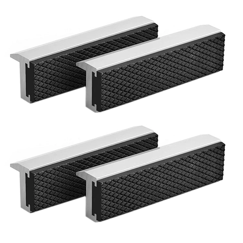 

4 Inch Vise Jaws Universal Soft Vice Jaws Pads Covers, Multi-Purpose Protector For Any Metal Vice,4 Pcs,Silver