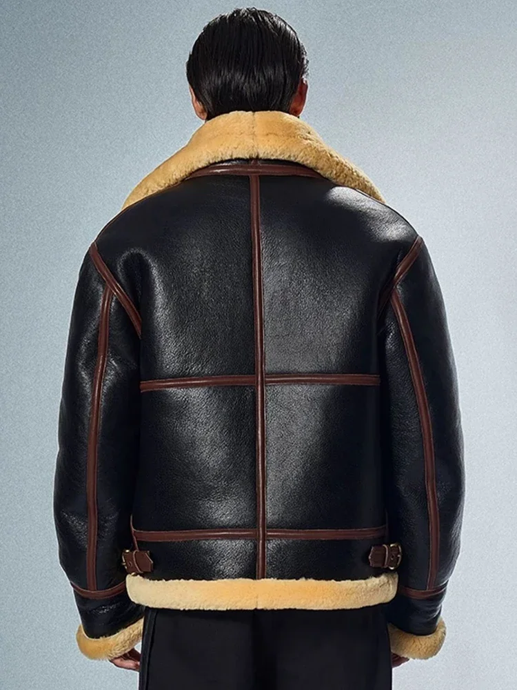 Роскошная мужская куртка из овечьей шерсти мериноса новинка 2024 утолщенные