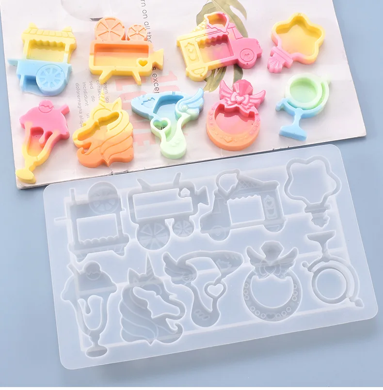 

Quicksand Shaker Crystal Epoxy Resin Mold Hanging Pendant Silicone Mould DIY Crafts Jewelry Decorations Casting Tool