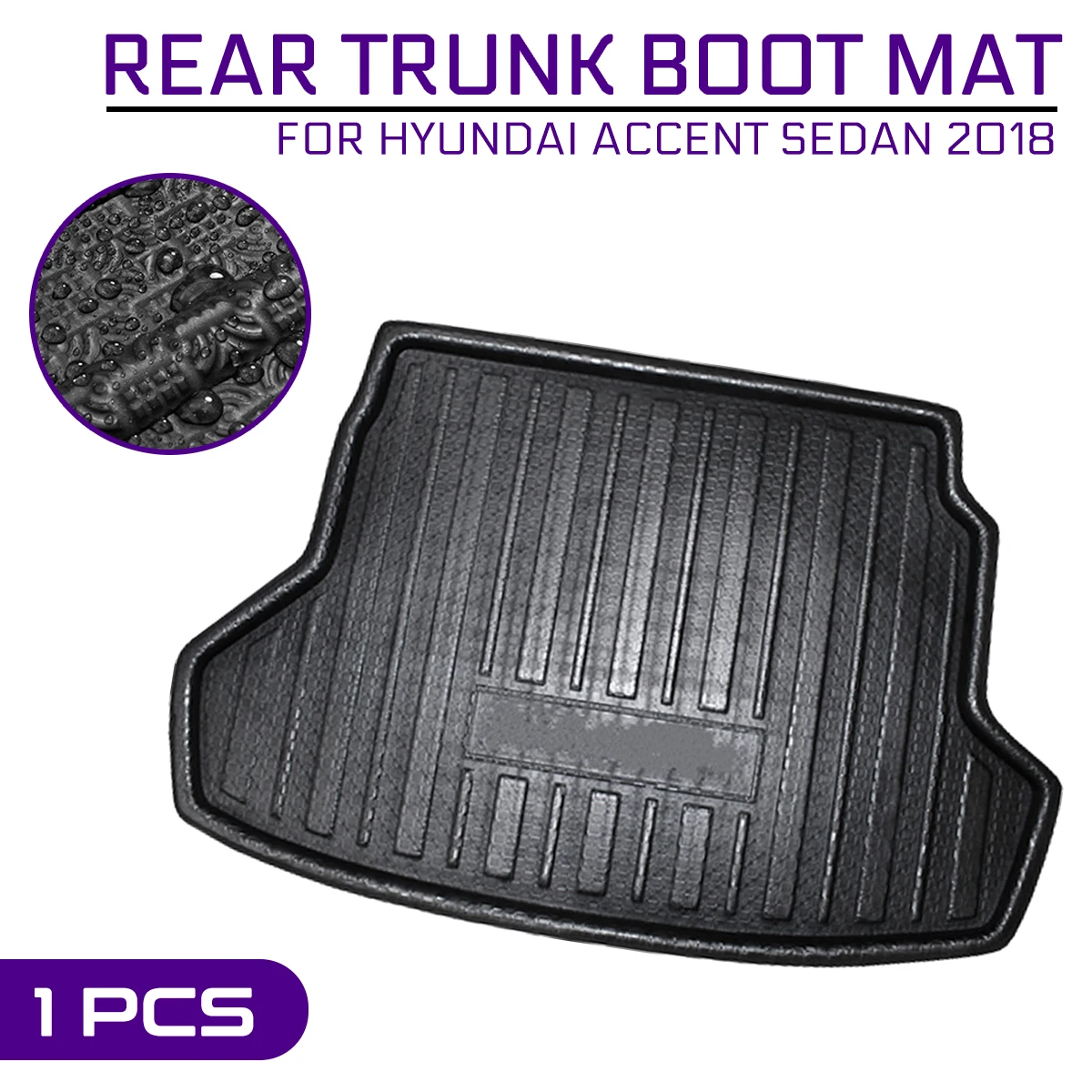 

Car Floor Mat Carpet Rear Trunk Anti-mud Cover For Hyundai Accent Sedan 2018
