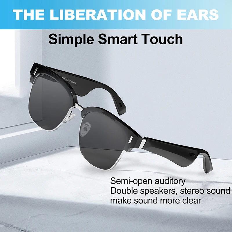

Умные очки с защитой от синего звука, беспроводные Bluetooth-наушники с открытым динамиком, гарнитура для громкой связи, музыкальных звонков для...