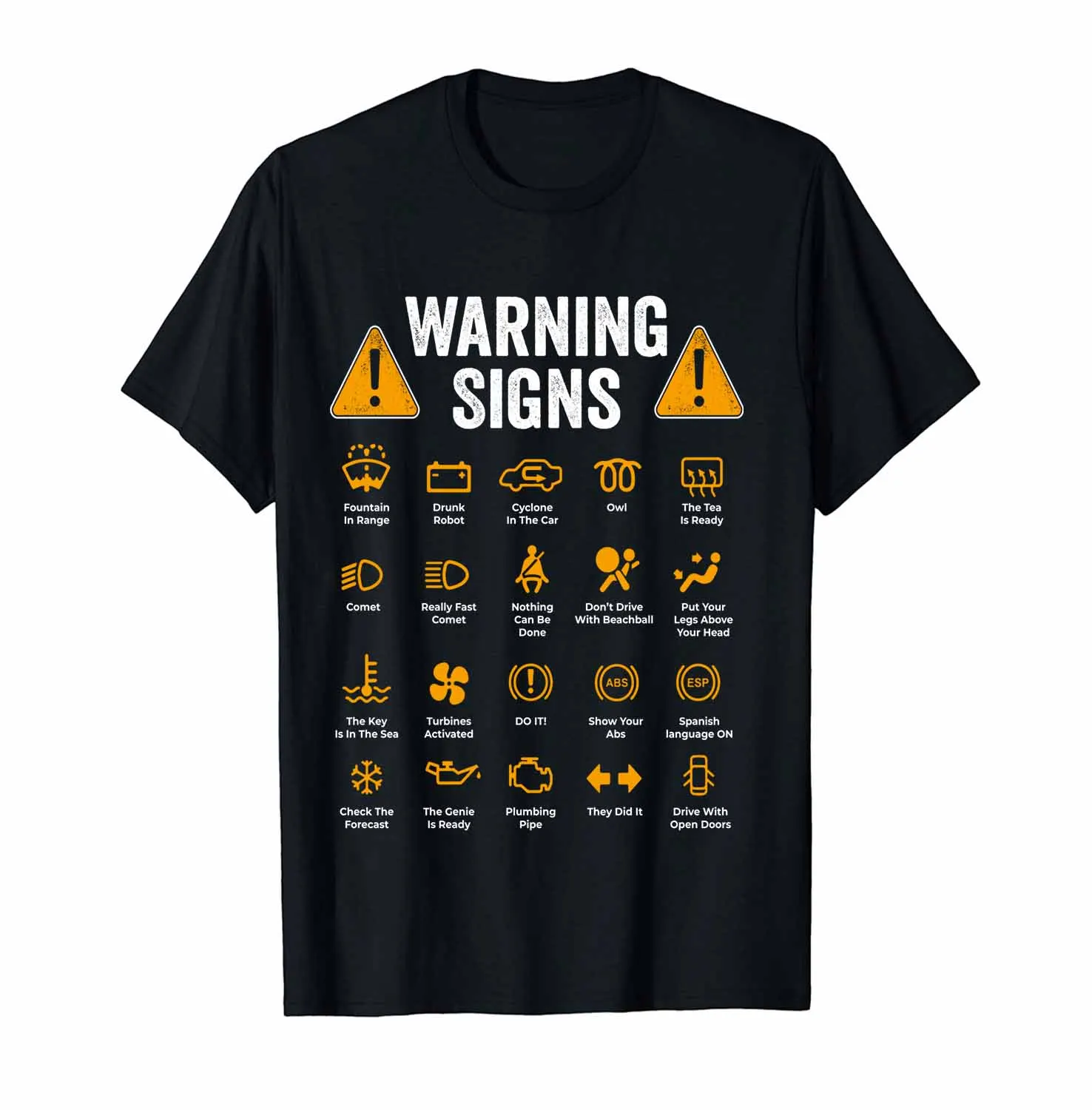 

2023 Funny Driving Warning Signs 101 Auto Mechanic Gift Driver T-Shirt Fashion Casual Short Sleeve Cotton Mens Tops Tees Clothes