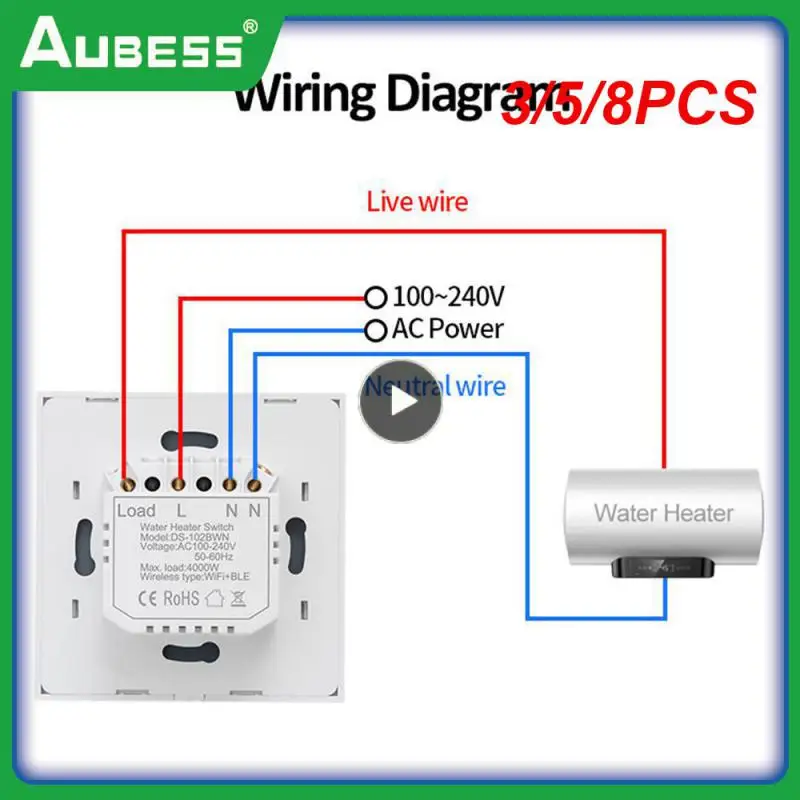 

Настенный выключатель с лампочками, умный выключатель с Wi-Fi, голосовое управление, управление через приложение, 3/5/8 шт.