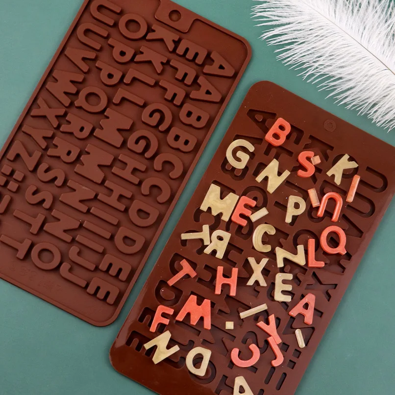 

Silicone chocolate cake Mould alphabet silicone digital Baking Mold Home DIY number letter fondant molds decoration accessories