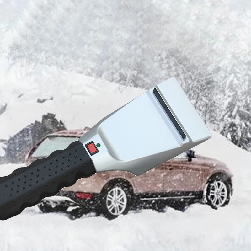 12V Winter Electric Heater Car Ice Scraper Windshield Glass Snow Shovel Removal Defrost Cleaning Tool Heat Snow Scraper