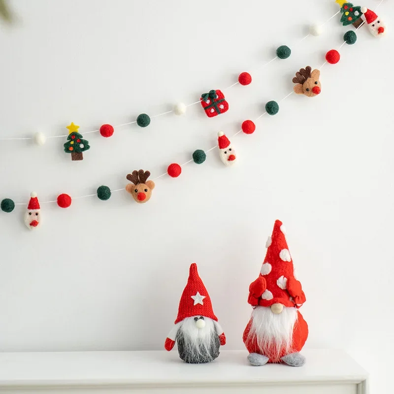 Хит продаж рождественский фетровый флаг из шерсти плюшевый кулон на стену