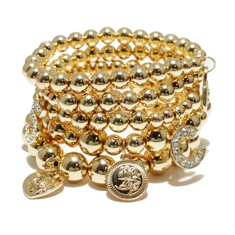 Новинка модные Многослойные браслеты из бусин CCB для женщин регулируемые