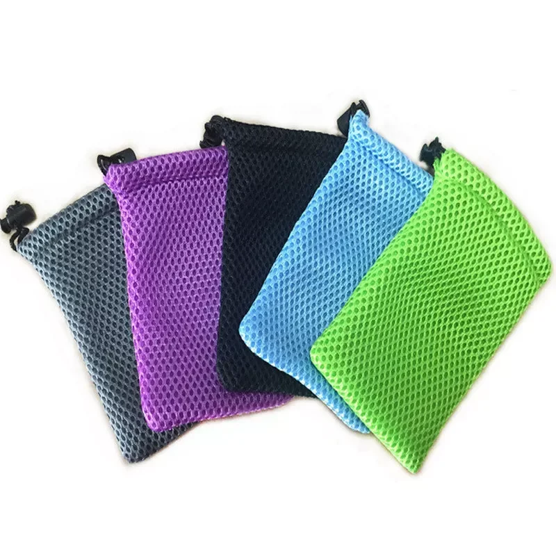 

Nylon Mesh Drawstring Storage Pouch Bag 9x13cm Multi Purpose Travel & Outdoor Activity Pouch for Digital Products