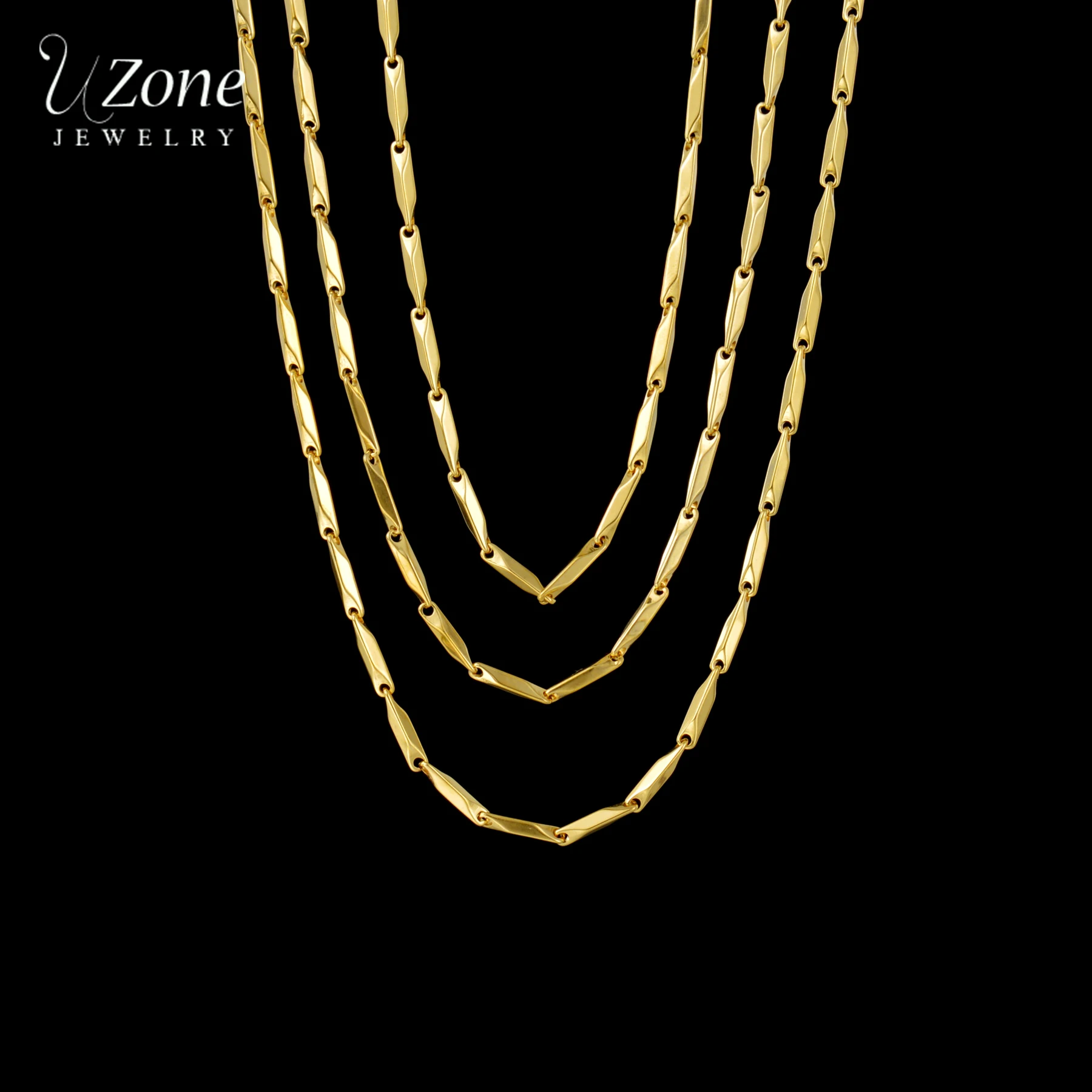 

Ожерелье Uzone в форме ромба для мужчин и женщин, модное колье из высококачественной нержавеющей стали с семенами дыни, чокер