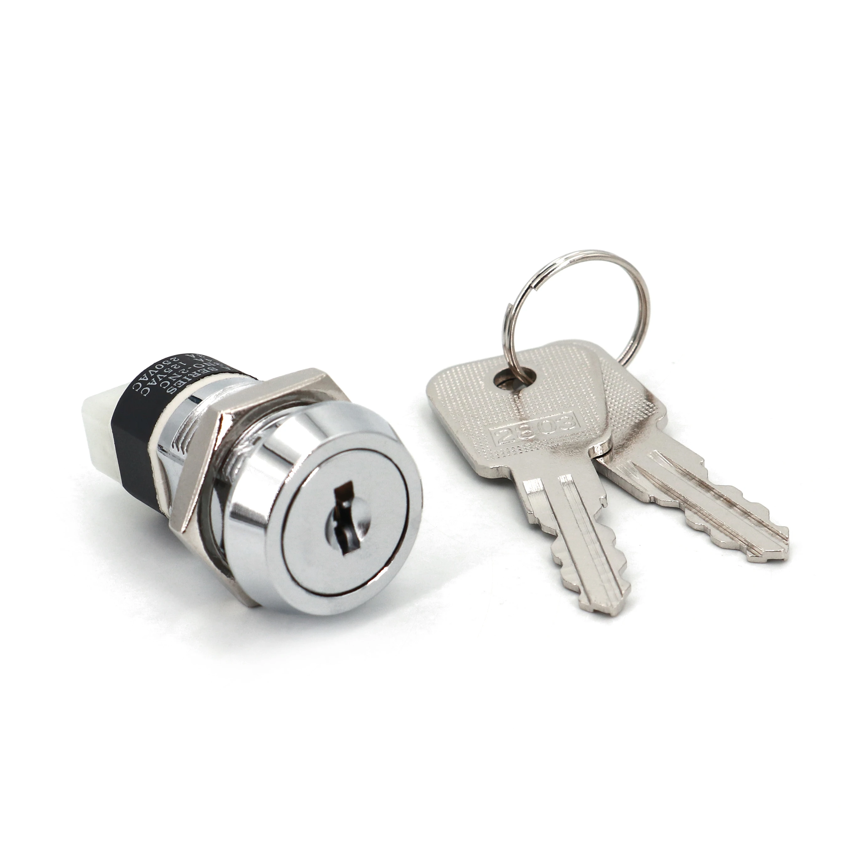 Фото 1 шт. 19 мм металлический 4-контактный ВКЛ-ВЫКЛ 2 положения DPST A серии 2803 электронный замок переключатель 4A 125 В переменного тока 2A 250 В переменного тока №3