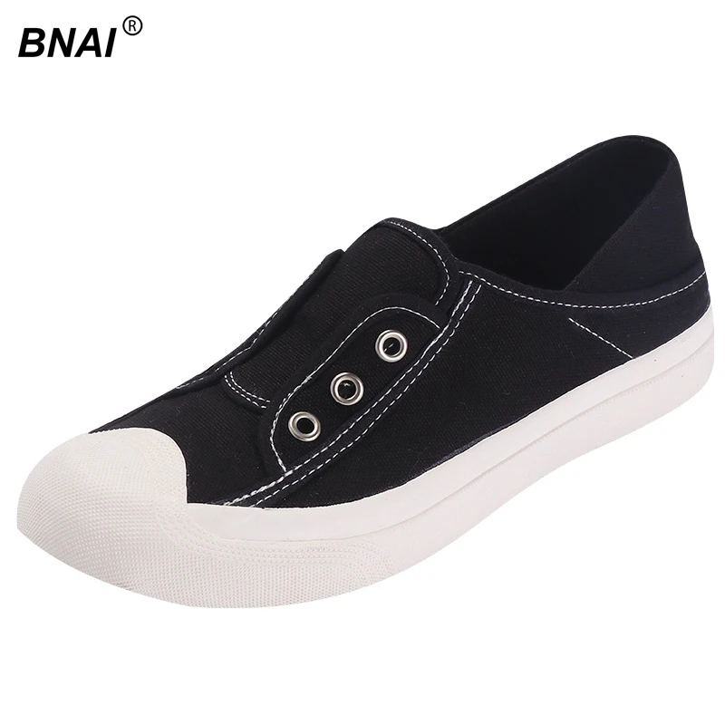 

NBAI Original Canvas Shoes Women Student Spring Autumn Korean Skateboard Shoes Female Fashion Sneakers Slip On Chaussure Femme