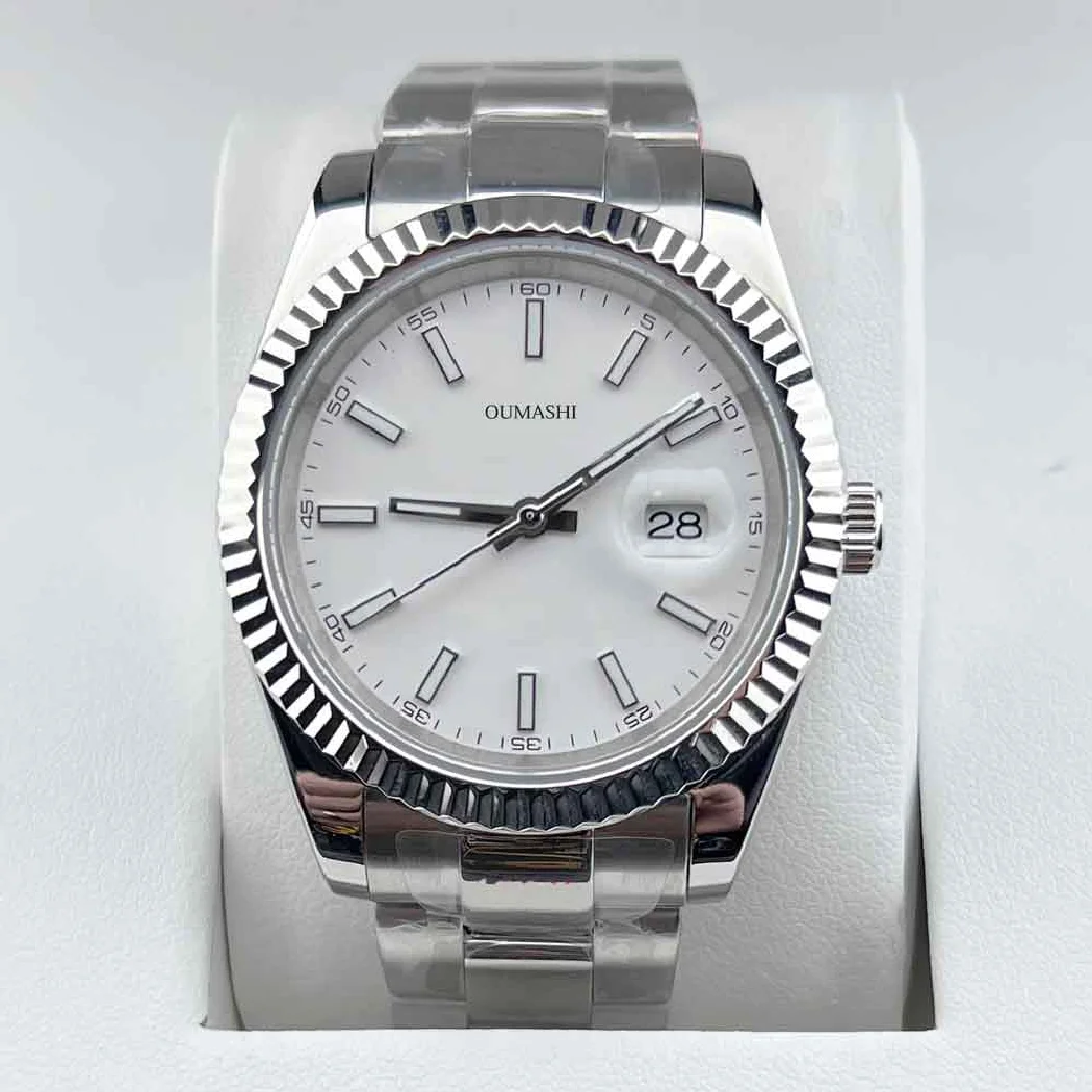 

Мужские светящиеся водонепроницаемые часы Miyota 316 из нержавеющей стали с сапфировым стеклом, 41 мм, белый