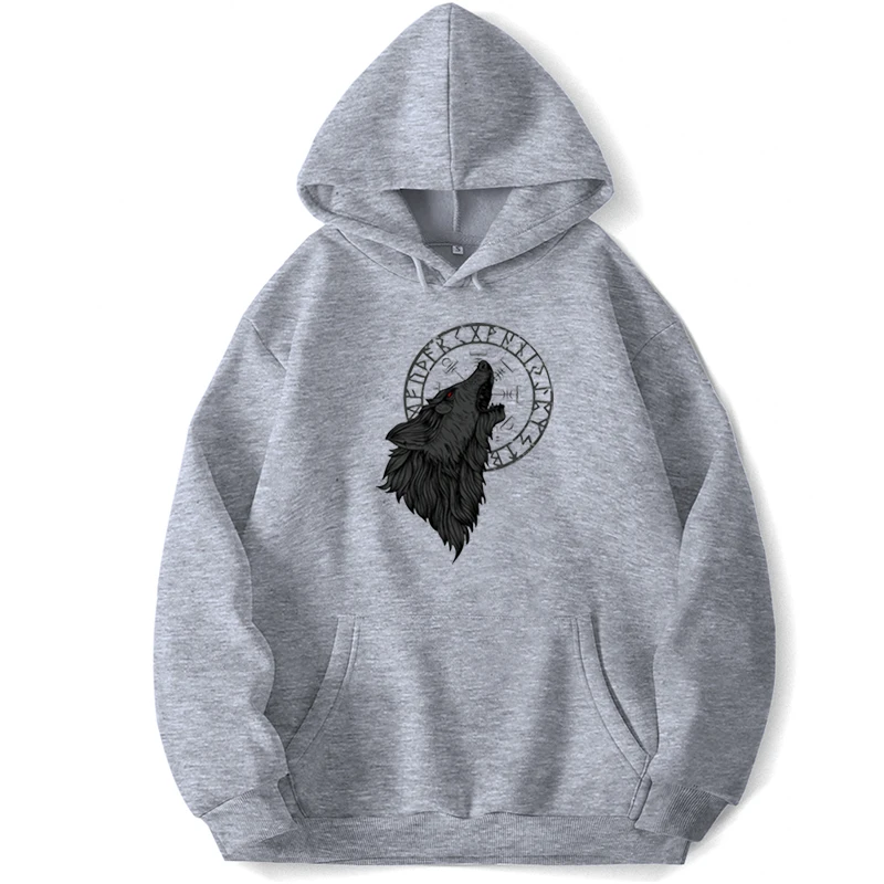 Hooded Hoodies Sweatshirts For Men Pullover Jumpers Wolf Vikings Ragnar Lothbrok Odin Athelstan Valhalla Hoodie Pocket Autumn