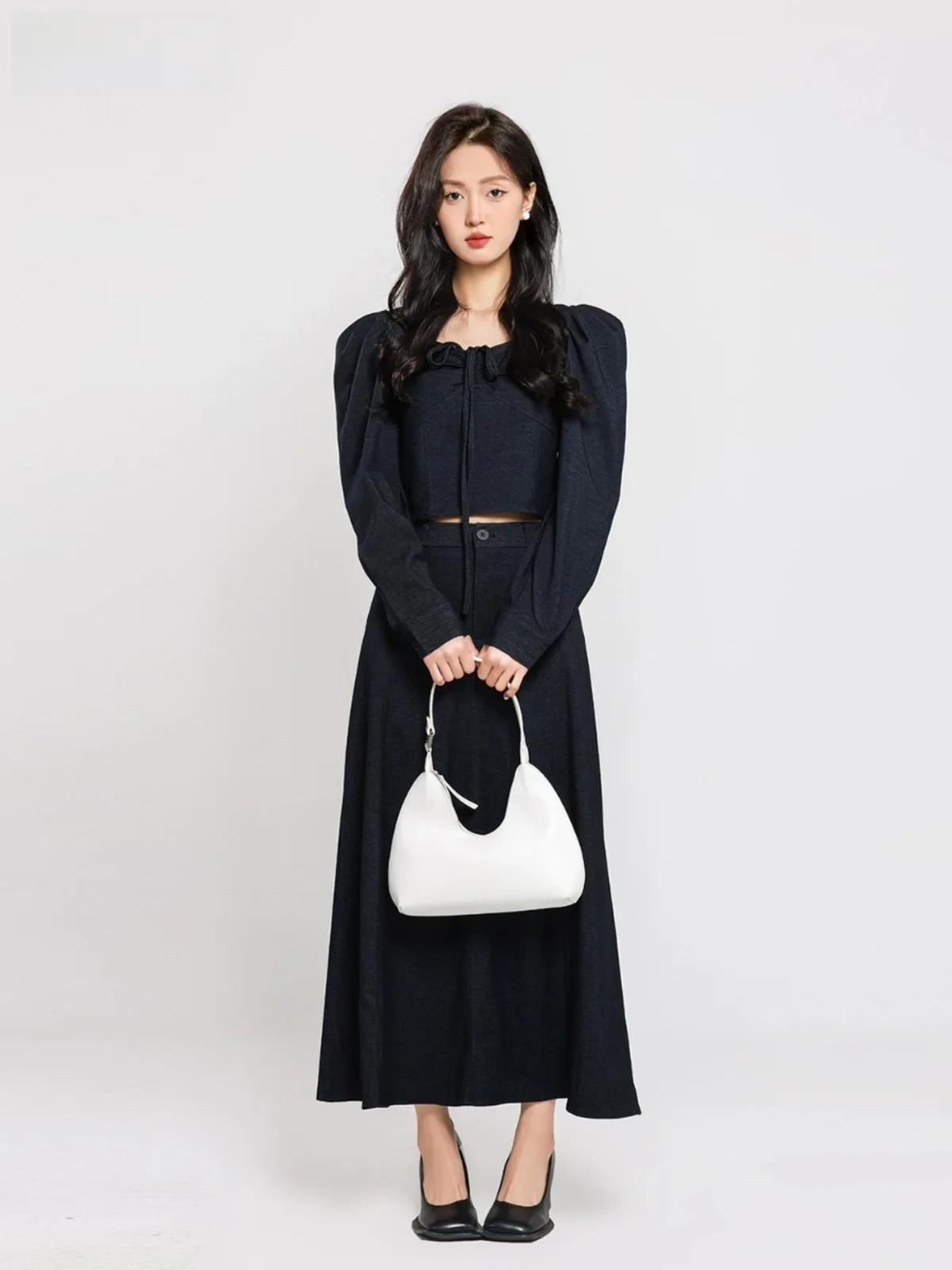 The Starting Point of Memory Французский комплект с квадратным воротником короткая рубашка и