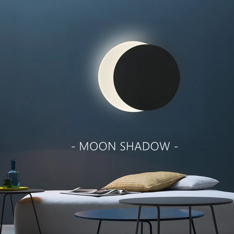 

Modern Solar Eclipse Wall Lamp LED Rotatable Bedroom Bedside Light Nordic Moon Shadow Stair Aisle Corridor Background Lighting