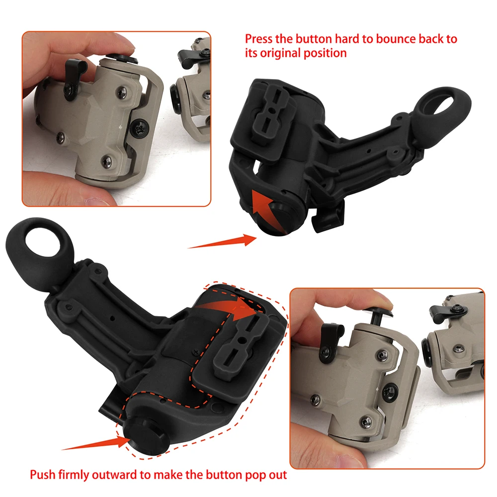 Tactical Helmet WENDY Helmet Rail Adapter Compatible with RAC Hunting Airsoft Headset Earphone Special Replacement Rotary T Arm