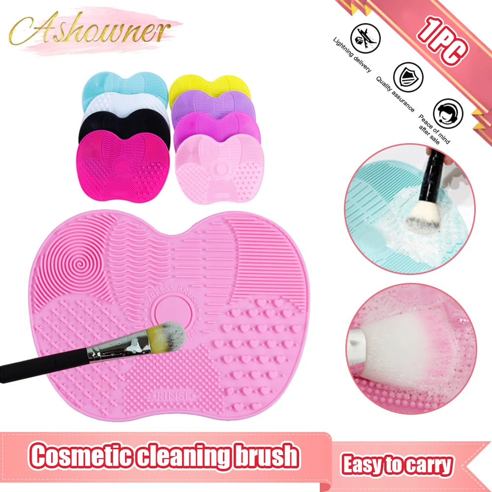 

1 Pc Makeup Brush Cleaning Pad Silicone Brush Cleaner Mat Cosmetic Make Up Brushes Washing Little Scrubber Board Clean Wash Tool